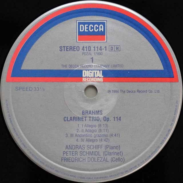LP レコード シフ&シュミードルらのブラームス/クラリネット LP レコード シフ&シュミードルらのブラームス/クラリネット
