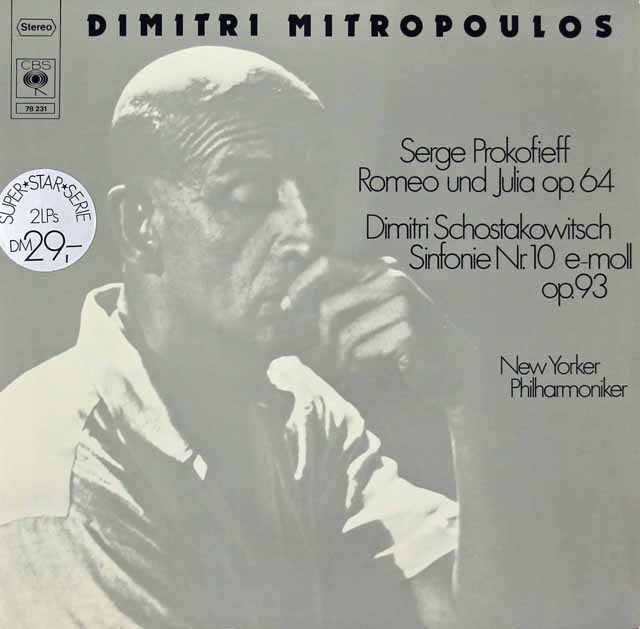 ミトロプーロスのショスタコーヴィチ/交響曲第10番ほか　独CBS　3527　LP レコード