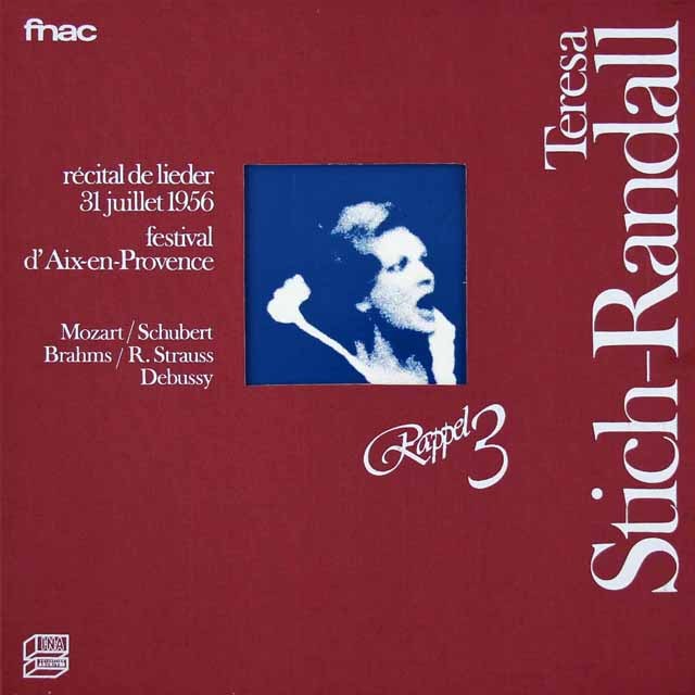 シュティッヒ＝ランダルの1956年リサイタル　仏fnac　2821　LP レコード