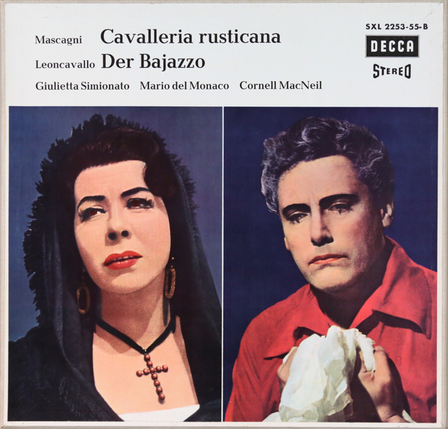 デル=モナコの「カヴァレリア」&「道化師」　独DECCA　2753　LP レコード