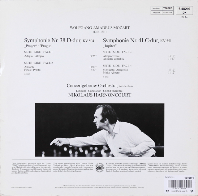 LP レコード アーノンクールのモーツァルト/交響曲第38番「プラハ」&41