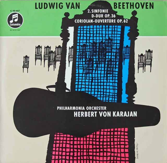 カラヤンのベートーヴェン/交響曲第2番ほか　独Columbia　3297　LP レコード