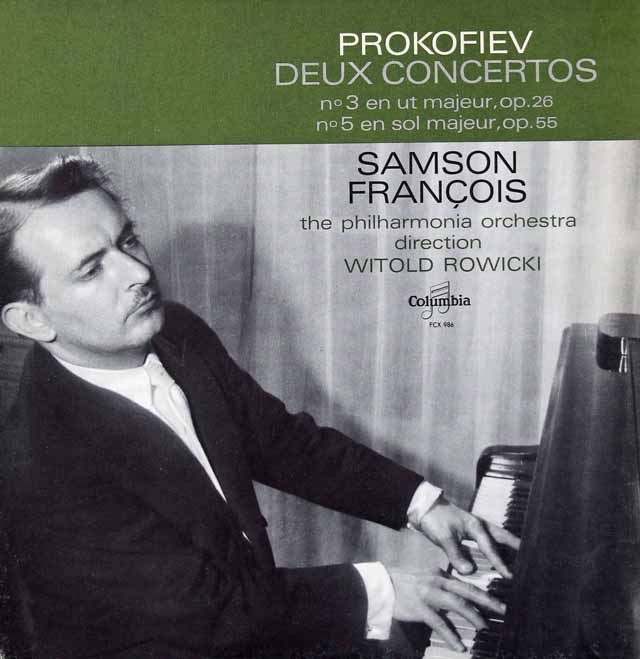 フランソワのプロコフィエフ/ピアノ協奏曲第3、5番　仏Columbia　3296　LP レコード