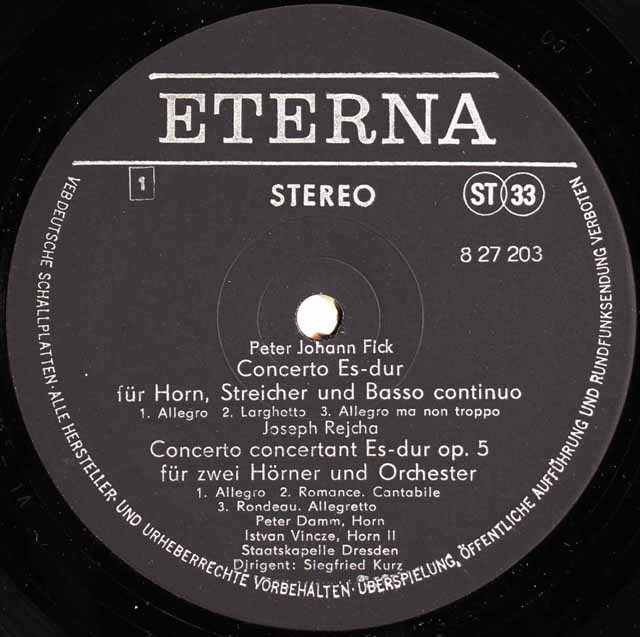LP レコード ダム&クルツのホルン協奏曲集 独ETERNA 2830