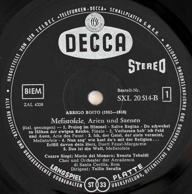 LP レコード セラフィンのボーイト/歌劇「メフィストフェーレ」抜粋 独