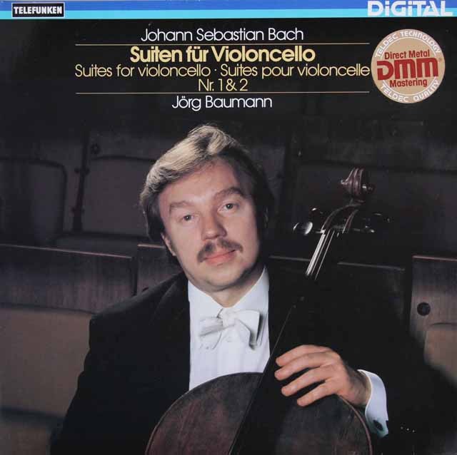 バウマンのバッハ/無伴奏チェロ組曲第1、2番　独TELEFUNKEN　3729　LP レコード