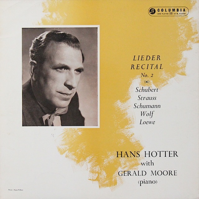 ホッターの歌曲リサイタル集 vol.2　英Columbia　2816　LP レコード