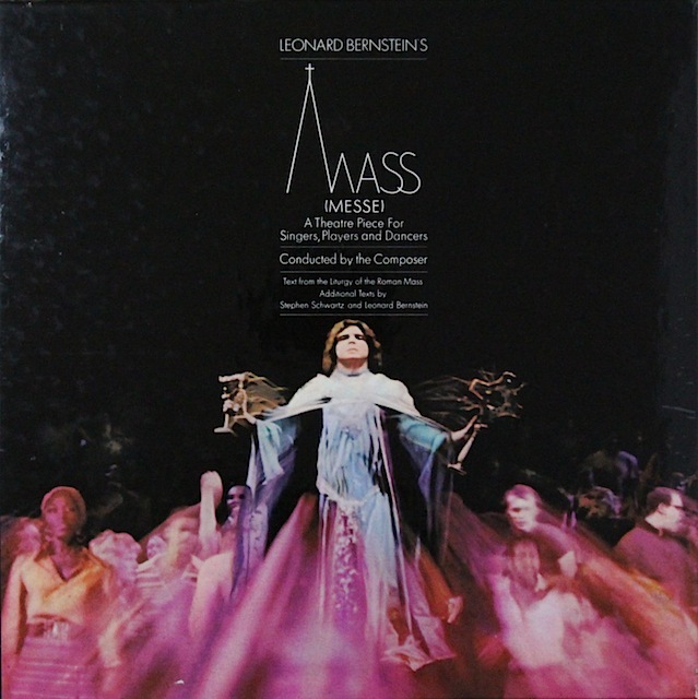 【直筆サイン入り】　バーンスタインの自作自演「歌手と演奏家、踊り手のためのミサ曲」　英CBS　3520　LP レコード