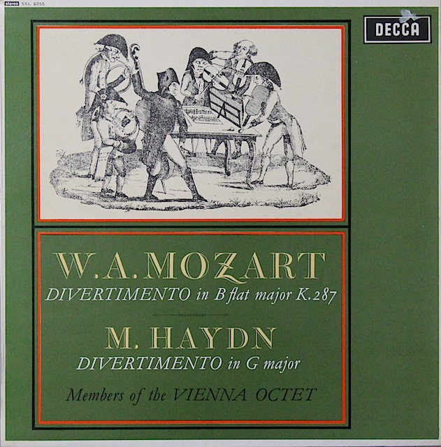 ウィーン・オクテット（八重奏団）のメンバーによるモーツァルト/ディヴェルティメント第15番　英DECCA　2820　LP レコード
