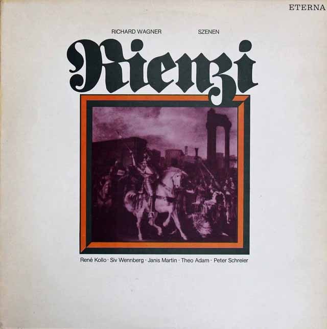 コロ、アダム、シュライアーらのワーグナー/「リエンツィ」抜粋　独ETERNA　3611　LP レコード
