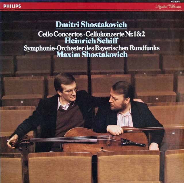 シフ&M.ショスタコーヴィチのショスタコーヴィチ/チェロ協奏曲第1&2番　蘭PHILIPS　2909　LP レコード