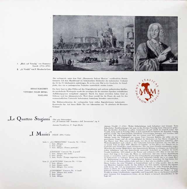 LP レコード モノラル アーヨ、イ・ムジチ合奏団の