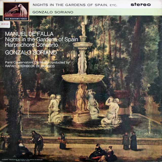 ソリアーノ、ブルゴスのファリャ/「スペインの庭の夜」、ハープシコード協奏曲　英HMV　3621　LP レコード