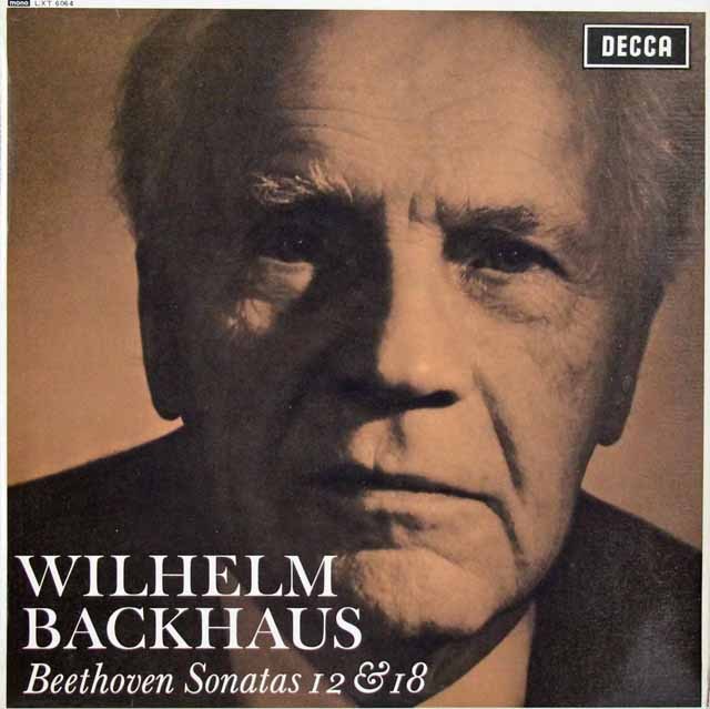 【モノラル】　バックハウスのベートーヴェン/ピアノソナタ第12、18番　英DECCA　2921　LP レコード