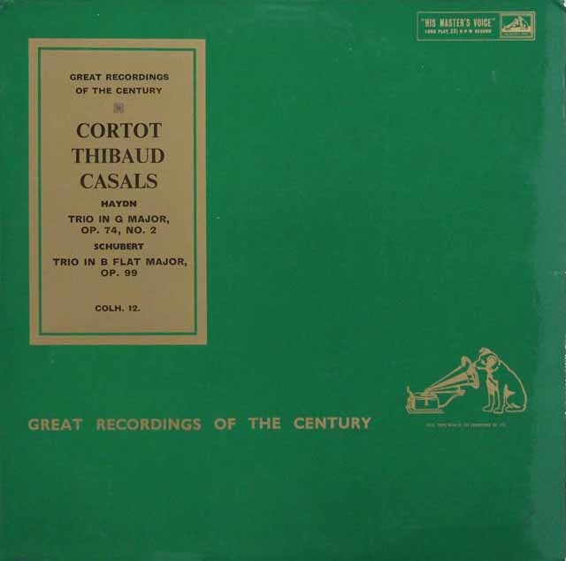 コルトー、ティボー&カザルスのハイドン&シューベルト/三重奏曲集　英EMI　2925　LP レコード