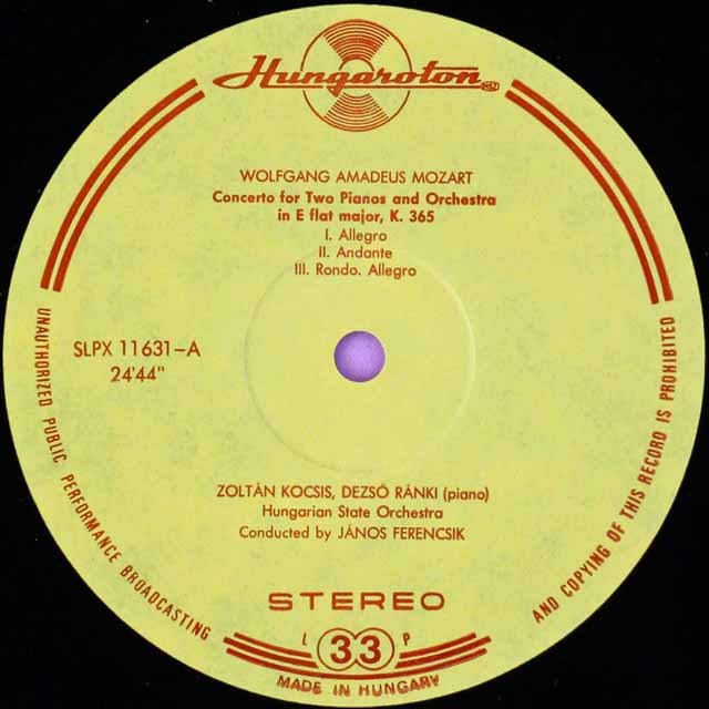 LP レコード ゾルターン、シフ、ラーンキのモーツァルト/ピアノ協奏曲