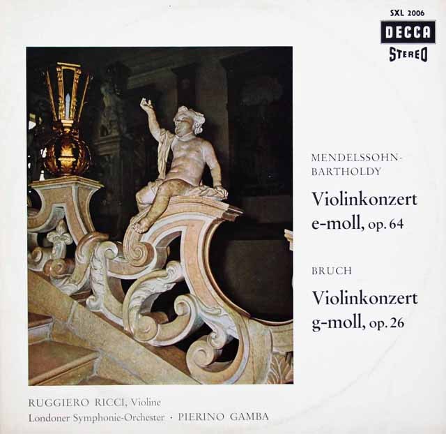 リッチのメンデルスゾーン&ブルッフ/ヴァイオリン協奏曲集　独DECCA　2931　LP レコード