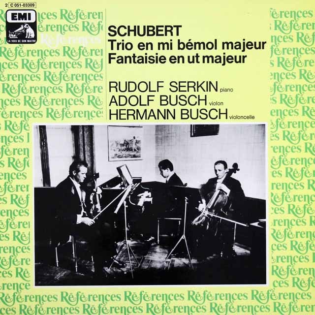 ゼルキン、ブッシュ兄弟のシューベルト/ピアノ三重奏曲第2番　仏EMI(VSM)　3633　LP レコード