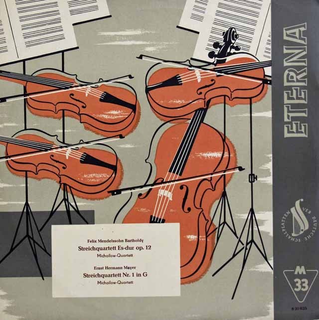 Michailowカルテットのメンデルスゾーン&マイヤー/弦楽四重奏曲集　独ETERNA　2933　LP レコード