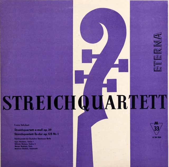 シュターツカペレ・ベルリン四重奏団のシューベルト/弦楽四重奏曲「ロザムンデ」ほか　独ETERNA　2933　LP レコード