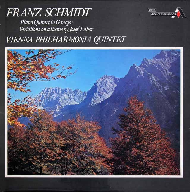 ウィーン・フィル五重奏団のフランツ・シュミット/ピアノ五重奏曲ほか　英DECCA　3634　LP レコード