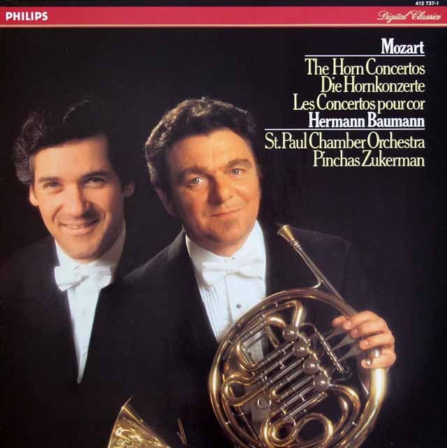 バウマン、ズッカーマンのモーツァルト/ホルン協奏曲集　蘭PHILIPS　3634　LP レコード