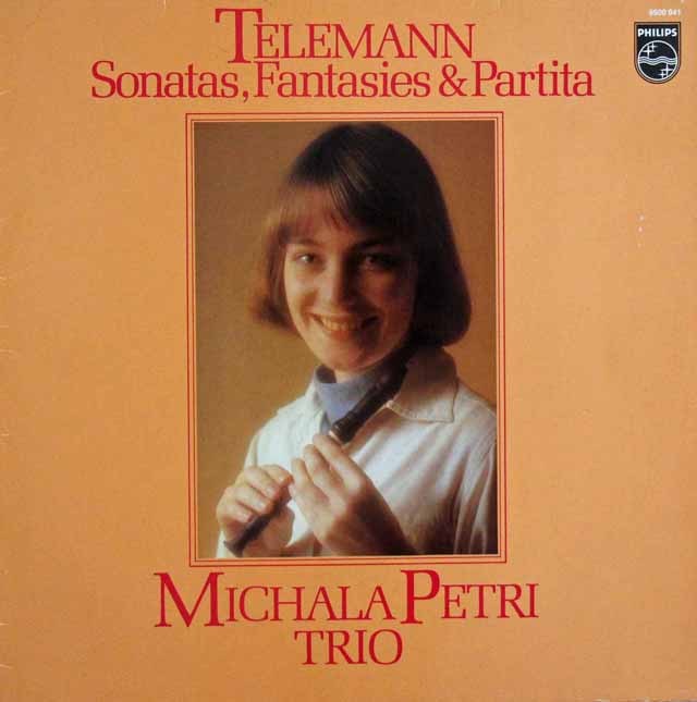 ミカラ・ペトリ・トリオのテレマン/リコーダー・通奏低音のためのトリオ・ソナタほか 　蘭PHILIPS　2938　LP レコード