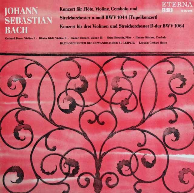 ボッセらのバッハ/三重協奏曲ほか　独ETERNA　3639　LP レコード