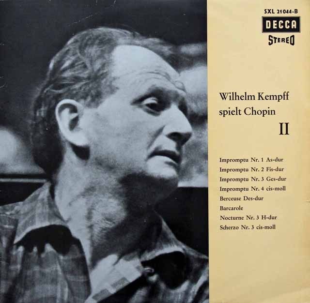 ケンプのショパン/即興曲ほか　独DECCA　3639　LP レコード