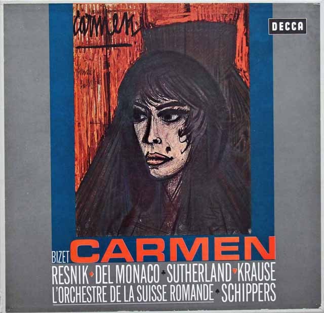 シッパースのビゼー/「カルメン」全曲 　 独DECCA　2949　LP レコード