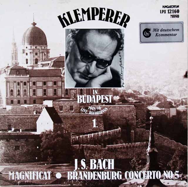 クレンペラーのバッハ/マニフィカトほか・イン・ブダペスト 　ハンガリーHUNGAROTON　2997　LP レコード