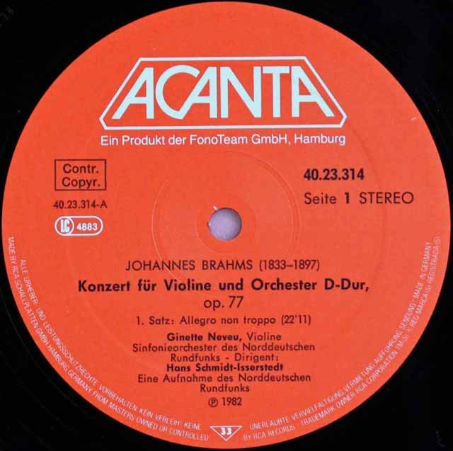 VaVa ユニヴァース　LP LP レコード ヌヴー、イッセルシュテットのブラームス