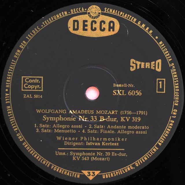 Mozart Symphonies 33 & 39 レコード 【公式通販】