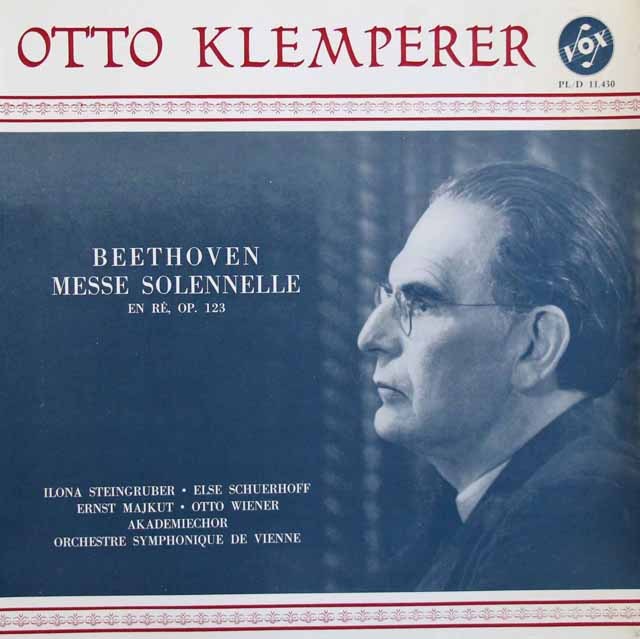 クレンペラーのベートーヴェン/「ミサ・ソレムニス」　仏VOX　3007　LP レコード