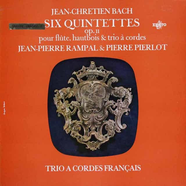 ランパル、ピエルロらのJ.C.バッハ/五重奏曲集　仏ERATO　3713　LP レコード