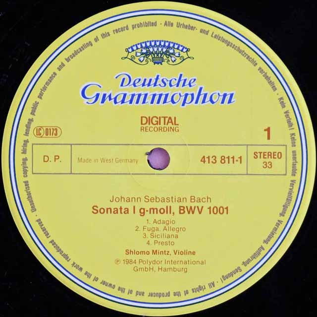 LP レコード ミンツのバッハ/無伴奏ヴァイオリンソナタとパルティータ