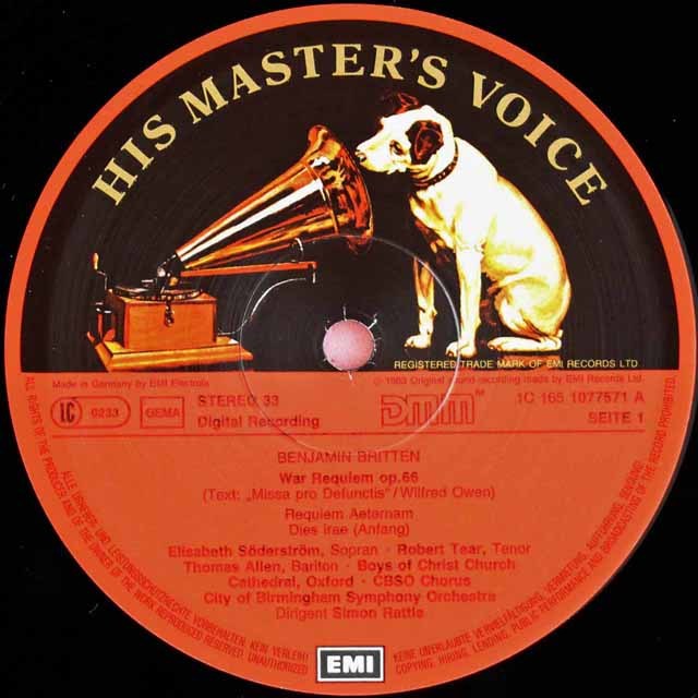 LP レコード ラトルのブリテン/「戦争レクイエム」 独EMI 3715