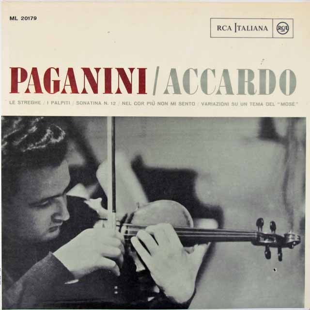 アッカルドのパガニーニ/ヴァイオリン曲集　伊RCA　3390　LP レコード