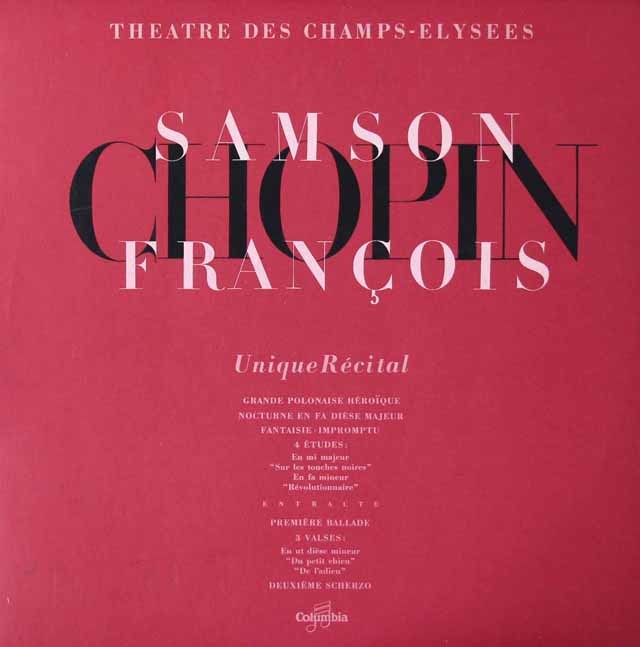 フランソワのショパン・コンサート　仏Columbia　3022　LP レコード
