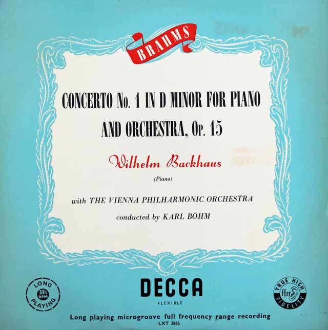 バックハウス&ベームのブラームス/ピアノ協奏曲第1番　  英DECCA　3027　LP レコード