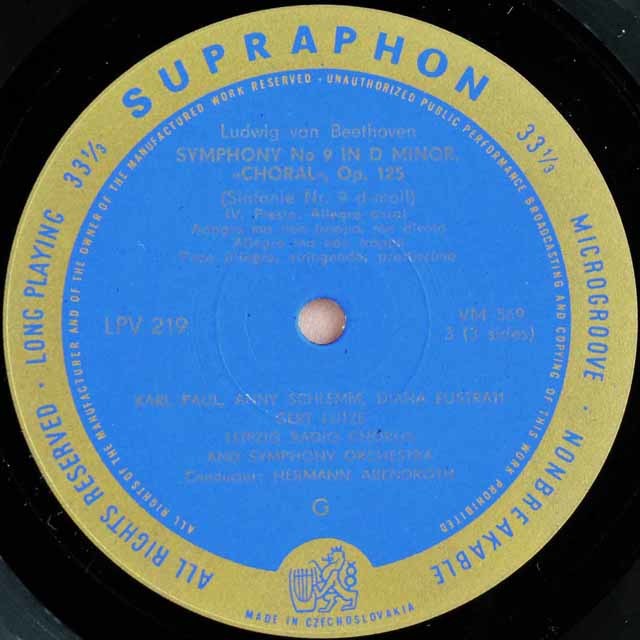 LP レコード アーベントロートのベートーヴェン/交響曲第9番