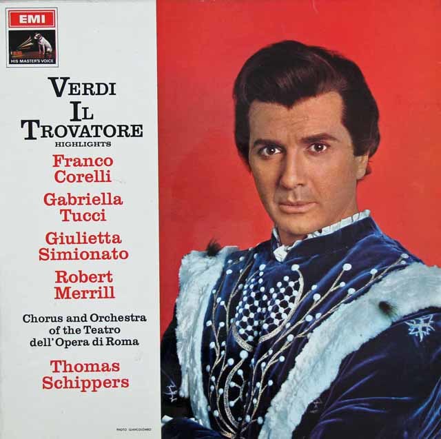 シッパース、コレッリのヴェルディ/「イル・トロヴァトーレ」抜粋　英EMI　3732　LP レコード