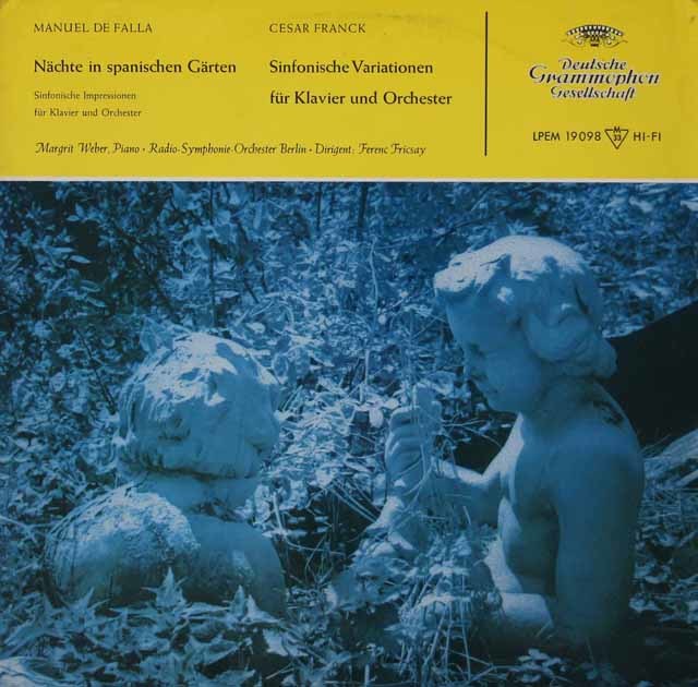 ウェーバー、フリッチャイのファリャ/「スペインの庭の夜」ほか　独DGG　3896　LP レコード