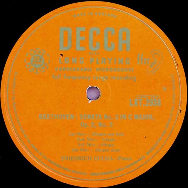 LP レコード グルダのベートーヴェン/ピアノソナタ集 英DECCA 3044