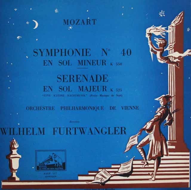 【仏最初期盤】　フルトヴェングラーのモーツァルト/交響曲第40番、「アイネ・クライネ・ナハトムジーク」　仏EMI　3423　LP レコード