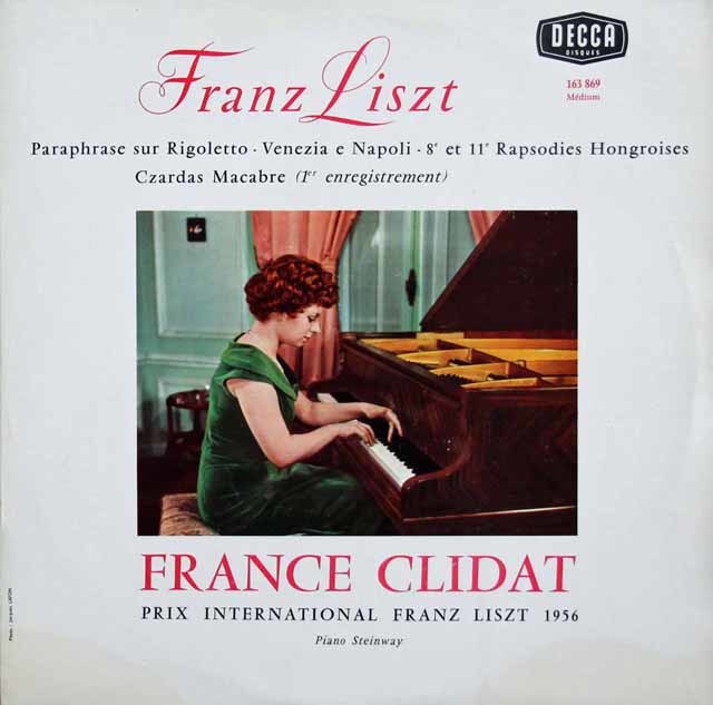 クリダのリスト/「リゴレット」による演奏会用パラフレーズほか　仏DECCA　3424　LP レコード