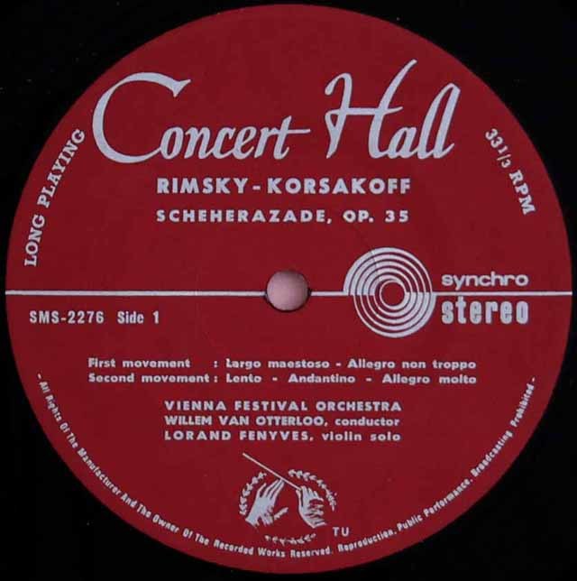 LP レコード オッテルローのリムスキー=コルサコフ/「シェヘラザード」 独Concert Hall 3046