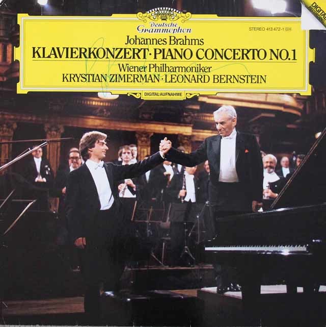 【直筆サイン入り】　ツィンマーマン、バーンスタインのブラームス/ピアノ協奏曲第1番　独DGG　3424　LP レコード