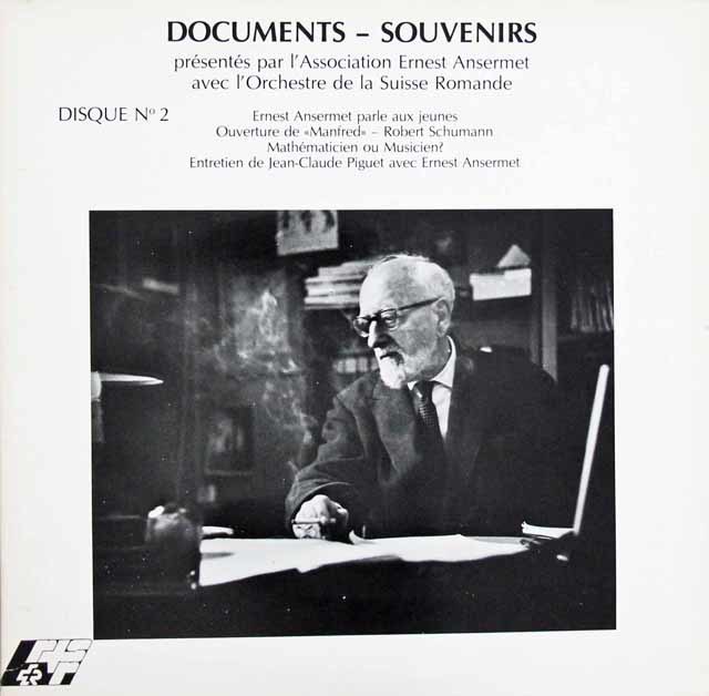 アンセルメの「若者に語る」　シューマン/マンフレッド序曲ほか　スイス　アンセルメ協会　3737　LP レコード