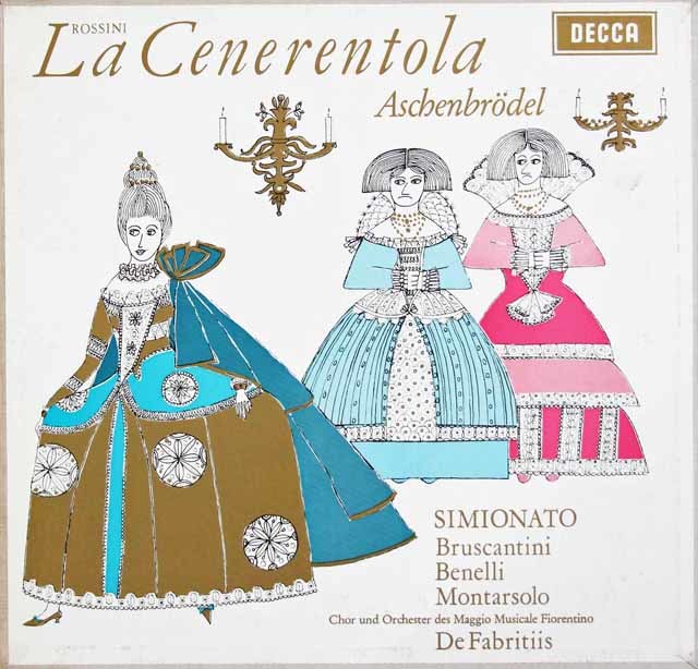 シミオナート、ファブリティースのロッシーニ/「チェネレントラ」（シンデレラ）全曲　独DECCA　3737　LP レコード